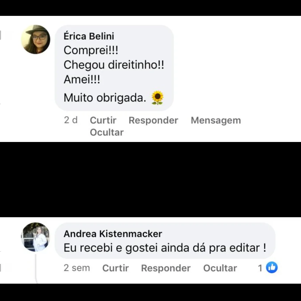 Comentários de clientes sobre o material recebido